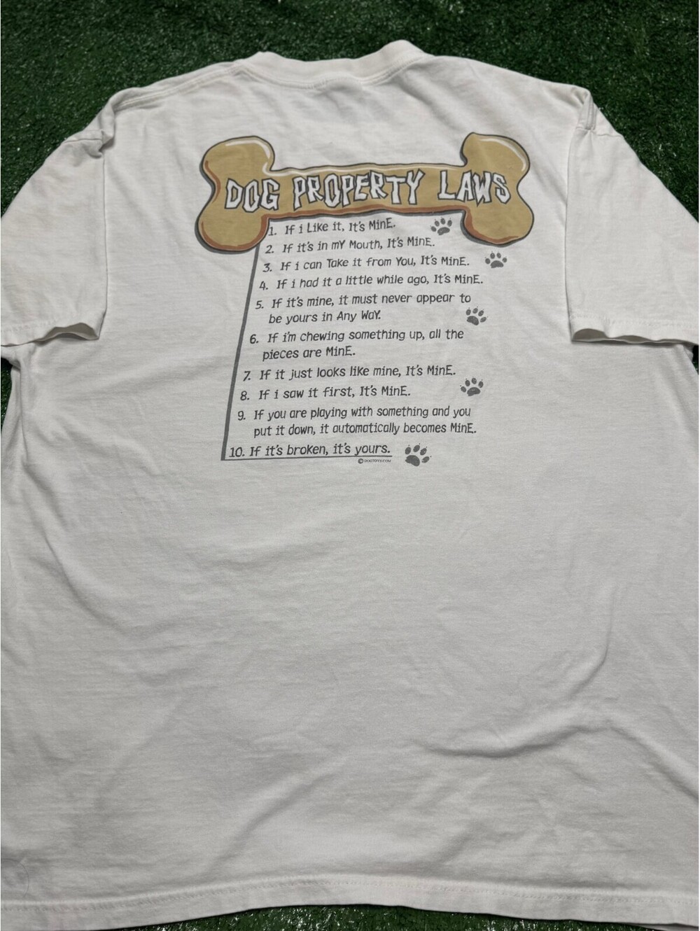 Vintage Funny "Dog Property Laws" Tee | Size XL